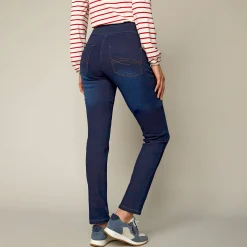 Jeans<Blancheporte Ultrarekbare nauwsluitende jegging, tricot met jeansaspect dark blue