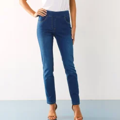 Jeans|Broek<Blancheporte Ultrarekbare nauwsluitende jegging, tricot met jeansaspect stone
