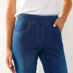 Jeans|Broek<Blancheporte Ultrarekbare nauwsluitende jegging, tricot met jeansaspect stone