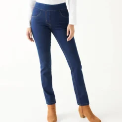 Jeans<Blancheporte Ultrarekbare rechte jegging, tricot met jeanseffect dark blue