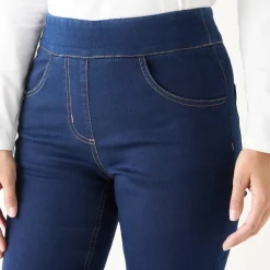 Jeans<Blancheporte Ultrarekbare rechte jegging, tricot met jeanseffect dark blue