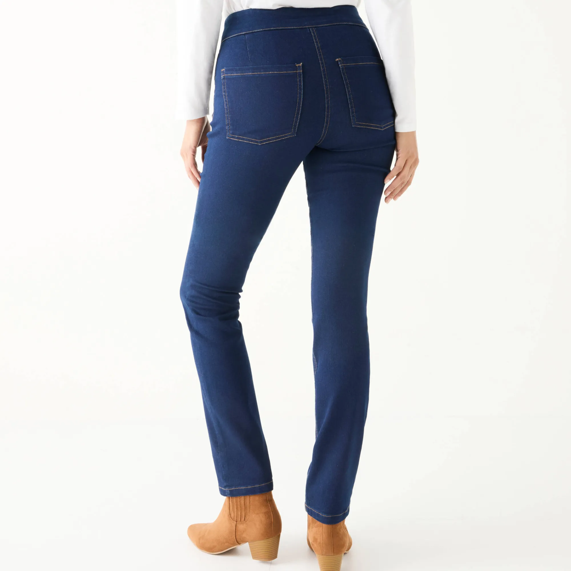 Jeans<Blancheporte Ultrarekbare rechte jegging, tricot met jeanseffect dark blue
