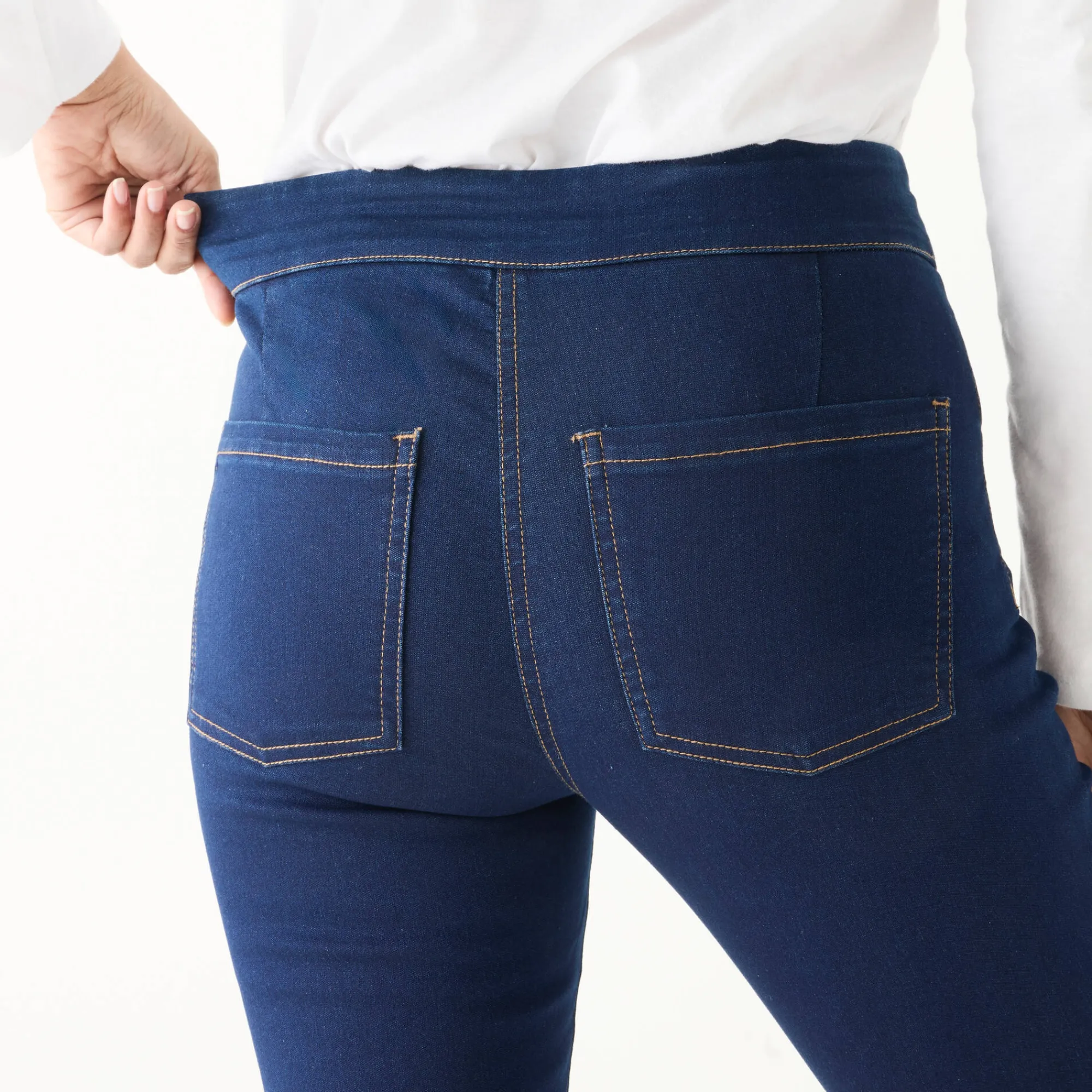 Jeans<Blancheporte Ultrarekbare rechte jegging, tricot met jeanseffect dark blue