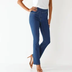 Jeans<Blancheporte Ultrarekbare rechte jegging, tricot met jeanseffect stone
