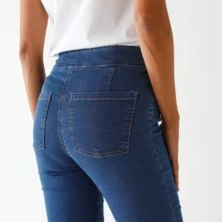 Jeans<Blancheporte Ultrarekbare rechte jegging, tricot met jeanseffect stone