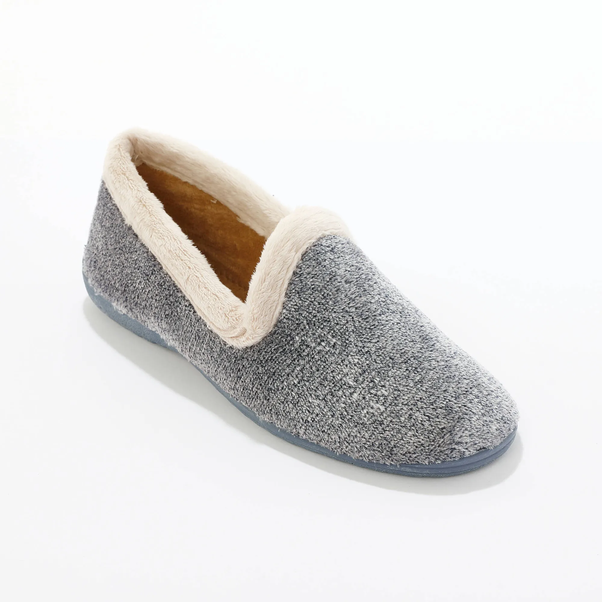 Sloffen|Sloffen<Blancheporte Ultrasoepele sloffen met pluchetouch blauw