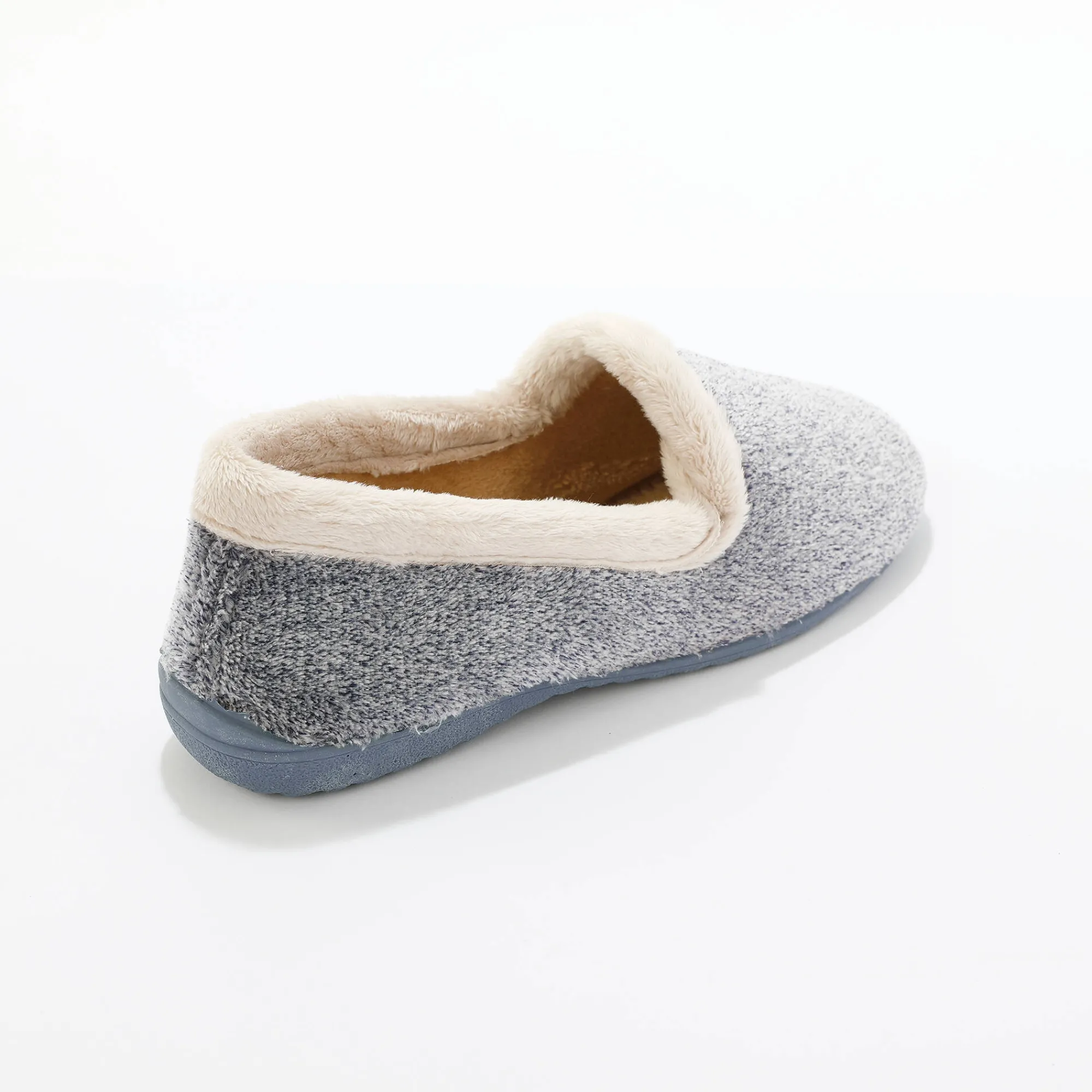 Sloffen|Sloffen<Blancheporte Ultrasoepele sloffen met pluchetouch blauw