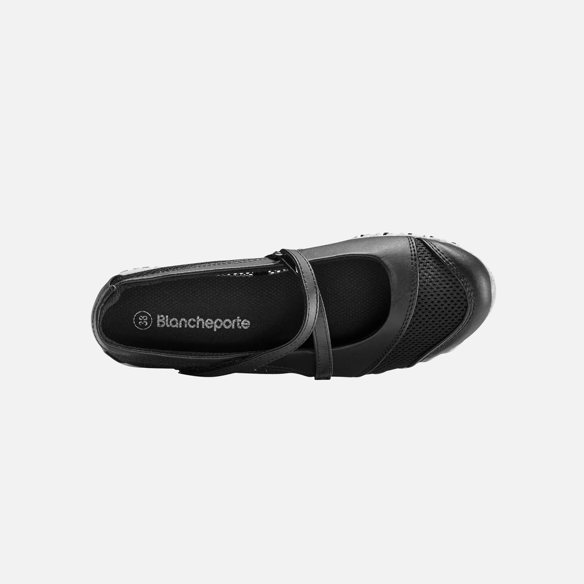 Ballerina's|Schoenen<Blancheporte Ultrasoepele sportballerina's met scratchsluiting zwart