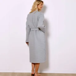 Badjas<Colombine Uniseks badjas voor volwassenen in bijenraattricot 280 g/m2, personaliseerbaar grijs