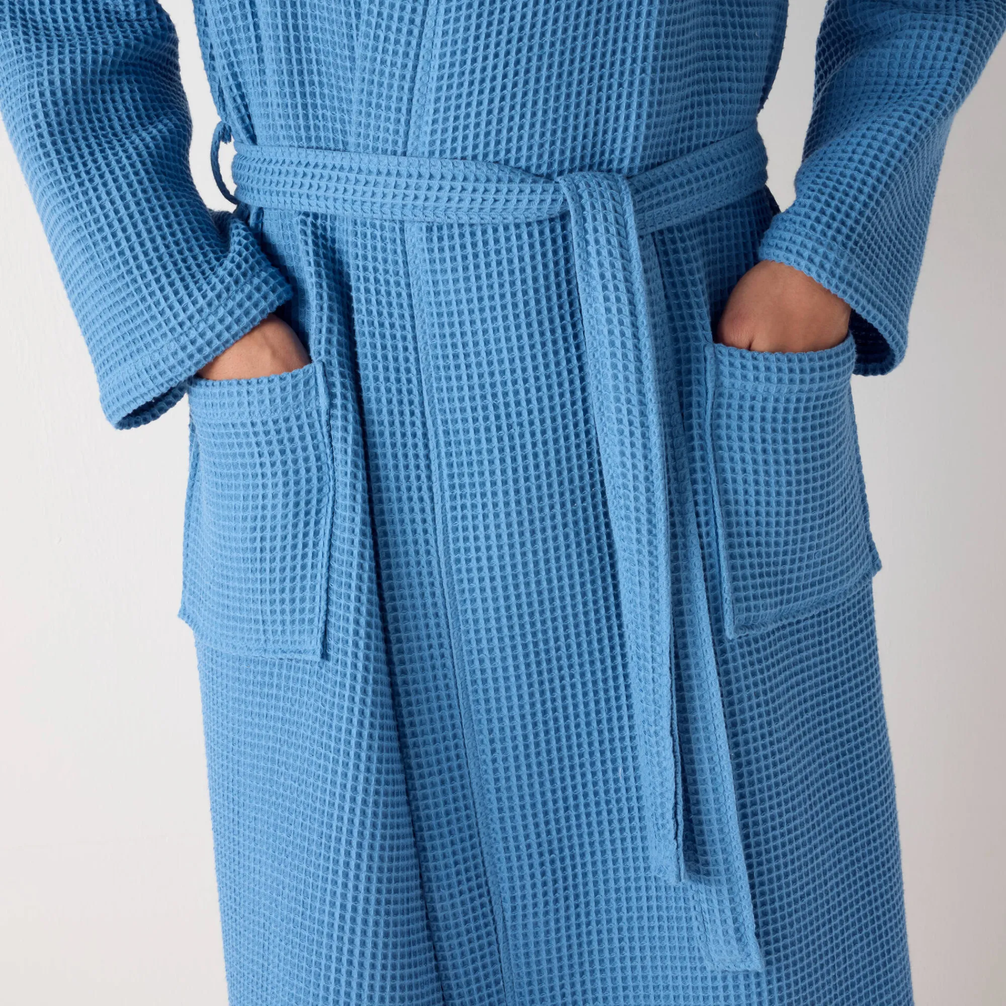 Badjas<Colombine Uniseks badjas voor volwassenen in bijenraattricot 280 g/m2, personaliseerbaar blauw