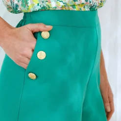 Short|Jurk<Blancheporte Urban short met knoopsluiting in 'pand' effect groen