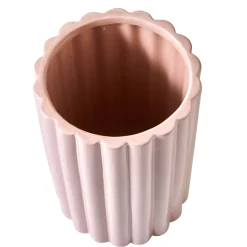 Decoratieartikel<Blancheporte Vaas in gegroef keramiek, roze