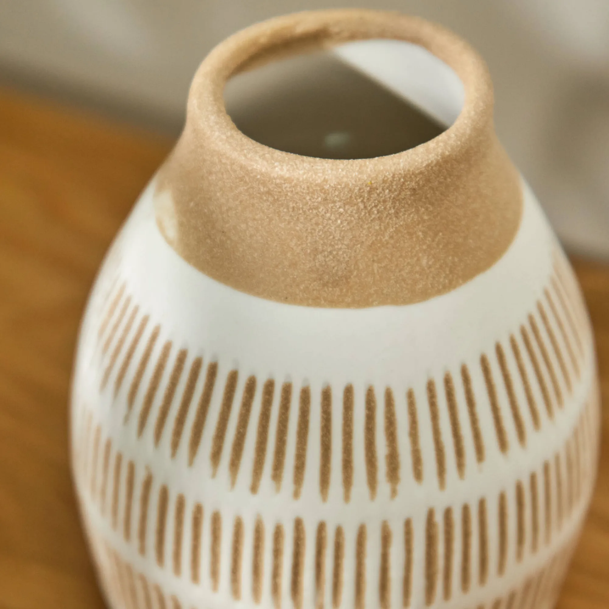 Decoratieartikel<Blancheporte Vaas in keramiek - 12,5 cm hoog naturel