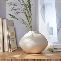 Decoratieartikel<Blancheporte Vaas in keramiek met steeneffect naturel