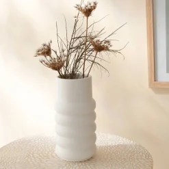 Decoratieartikel<Blancheporte Vaas in mineraalkeramiek wit