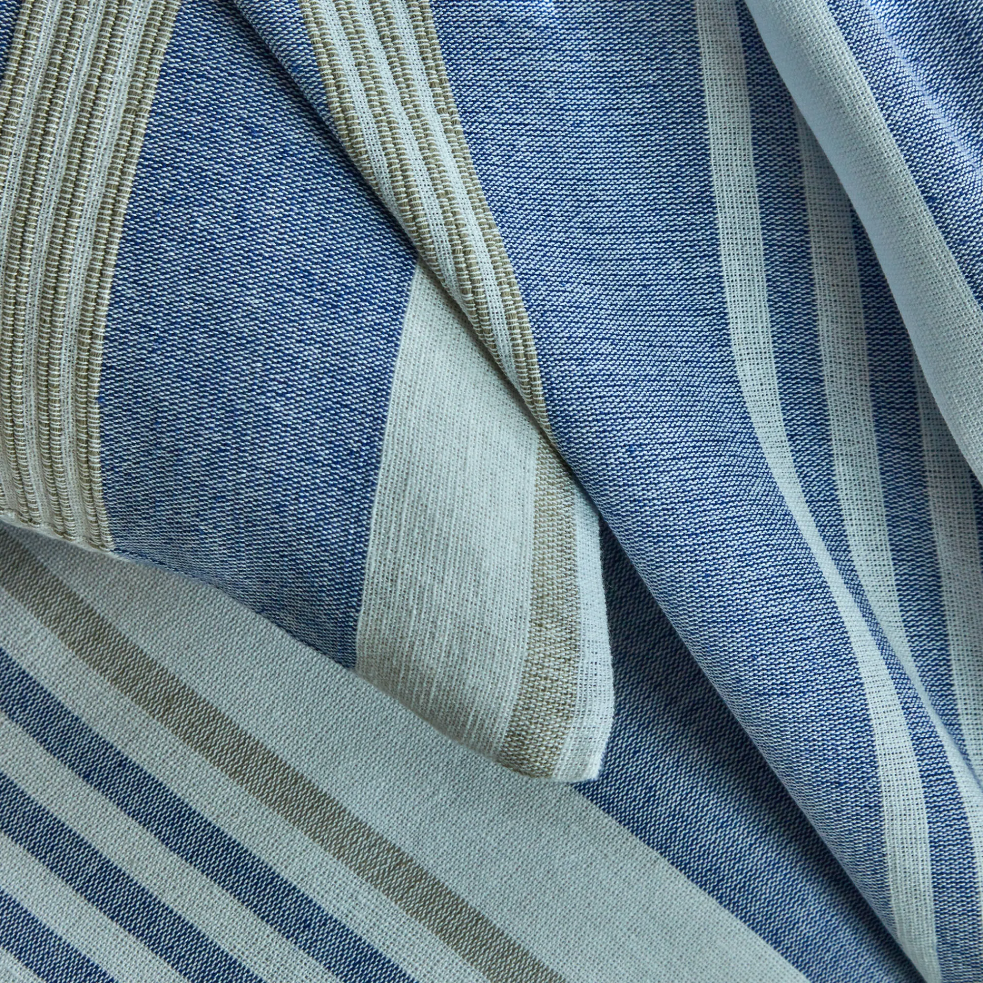 Zeildoekstof<Blancheporte Veelkleurig artisanaal geweven sprei of plaid blauw