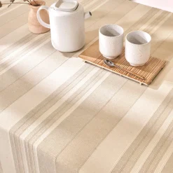 Zeildoekstof<Blancheporte Veelkleurig artisanaal geweven sprei of plaid zandkleur