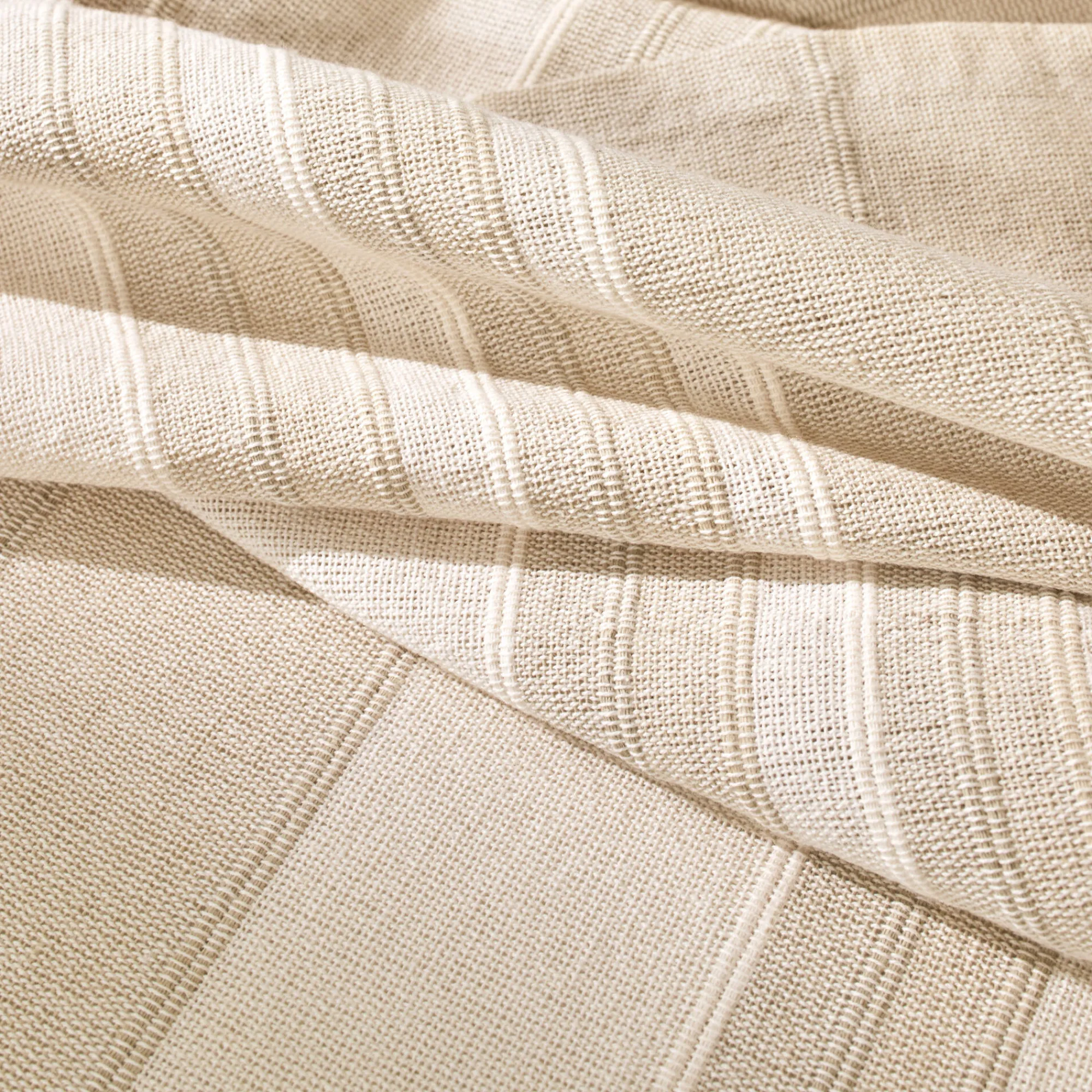 Zeildoekstof<Blancheporte Veelkleurig artisanaal geweven sprei of plaid zandkleur