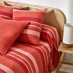 Zeildoekstof<Blancheporte Veelkleurig artisanaal geweven sprei of plaid terracotta