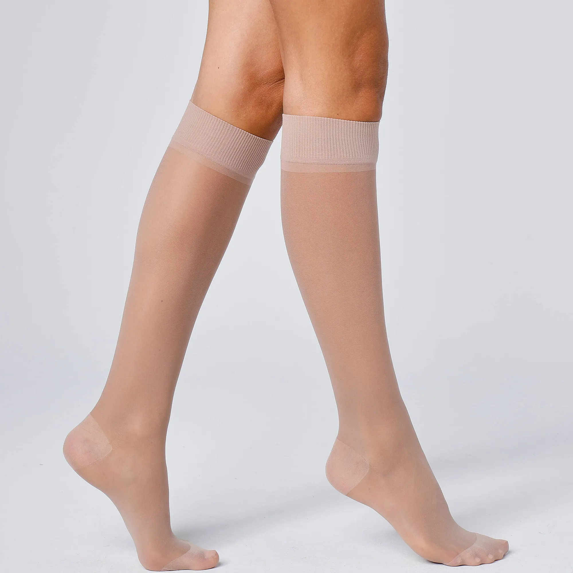 Panty’s, Kniekousen En Sokken<Blancheporte Vermoeidheidswerende kniekousen 40 denier - set van 2 paar lichtbeige