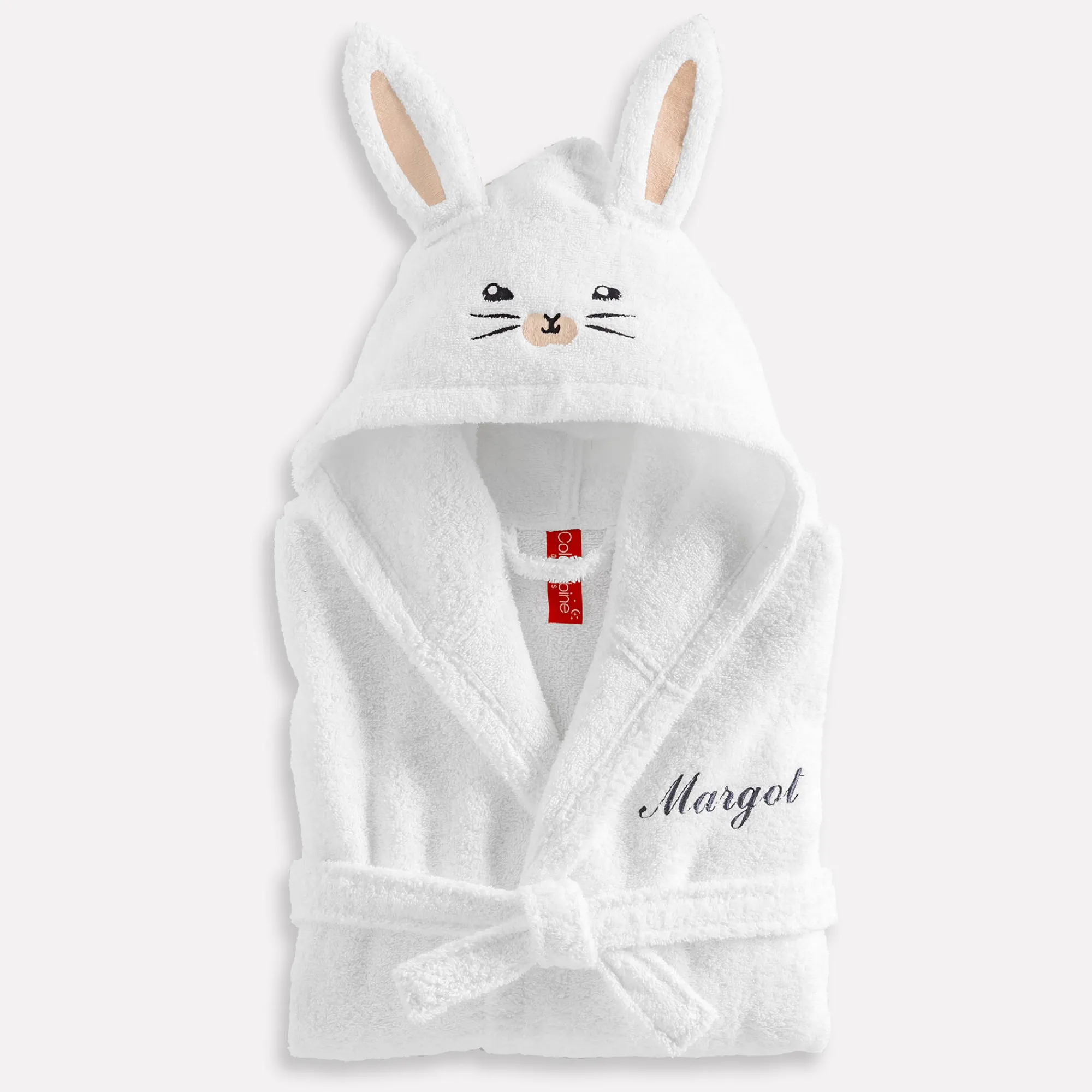 Badjas|Handdoek En Badlaken Kids<Colombine des petits Vermommingsbadjas voor kinderen, konijnmotief en kap, personaliseerbaar wit