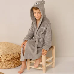 Badjas|Handdoek En Badlaken Kids<Colombine des petits Vermommingsbadjas voor kinderen, beertjesmotief en kap, personaliseerbaar taupe