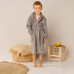 Badjas|Handdoek En Badlaken Kids<Colombine des petits Vermommingsbadjas voor kinderen, beertjesmotief en kap, personaliseerbaar taupe