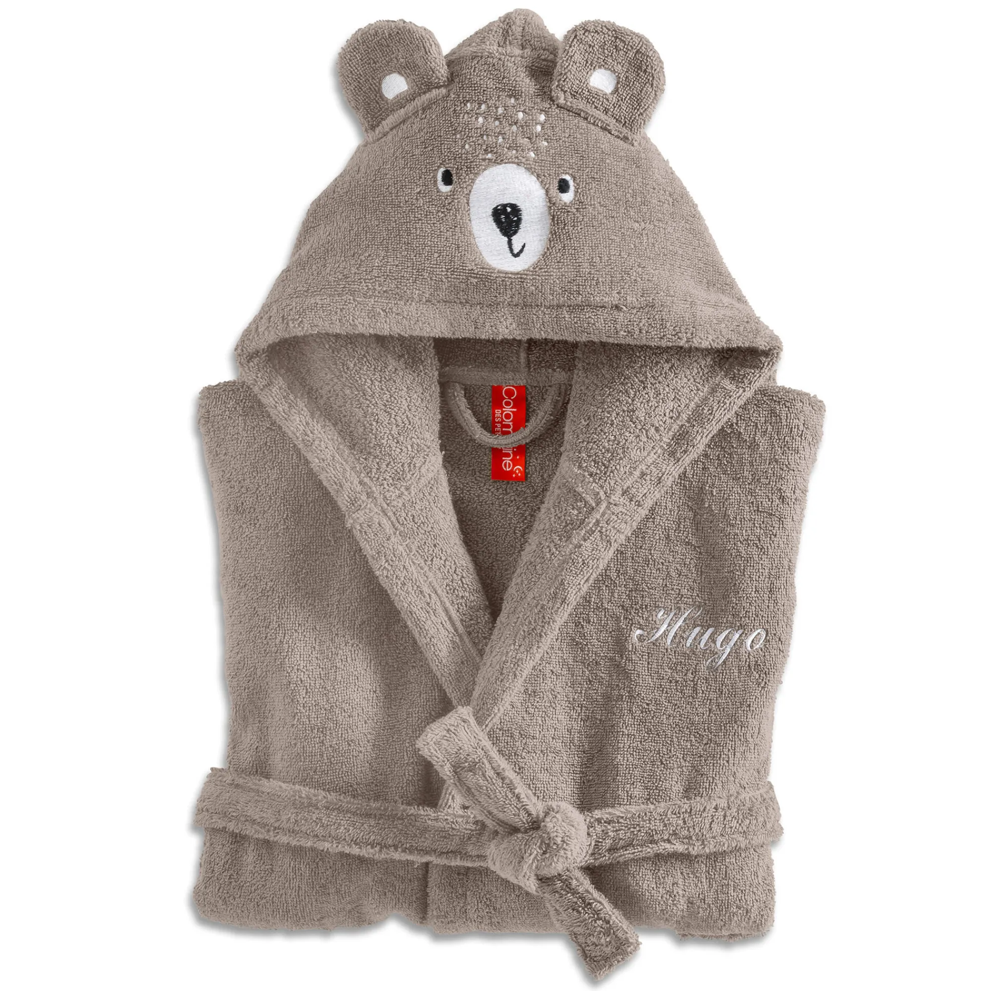 Badjas|Handdoek En Badlaken Kids<Colombine des petits Vermommingsbadjas voor kinderen, beertjesmotief en kap, personaliseerbaar taupe