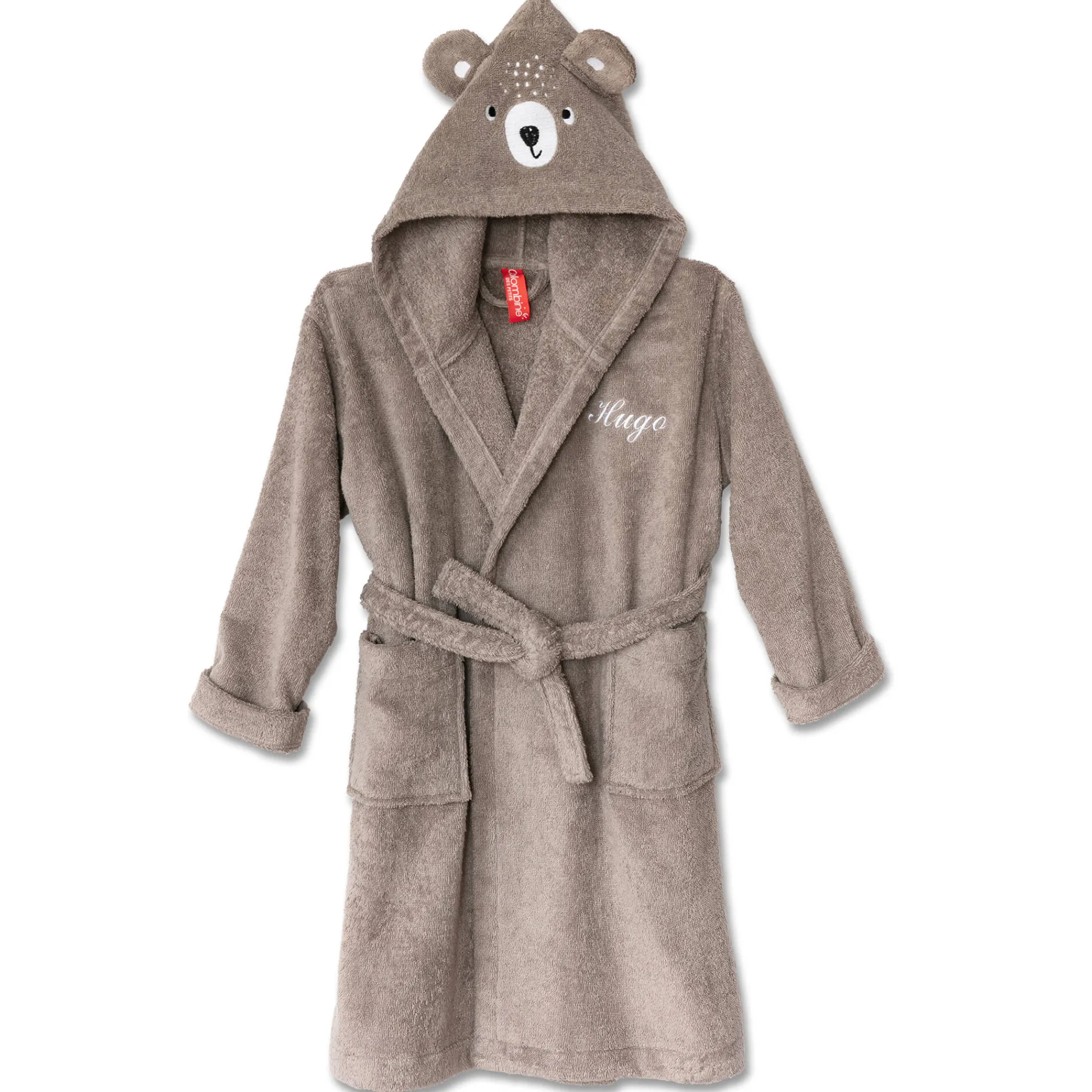 Badjas|Handdoek En Badlaken Kids<Colombine des petits Vermommingsbadjas voor kinderen, beertjesmotief en kap, personaliseerbaar taupe