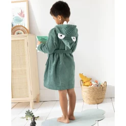 Badjas|Handdoek En Badlaken Kids<Colombine des petits Vermommingsbadjas voor kinderen, dinosaurus, katoenen badstof - 340 g/m2 eucalyptus