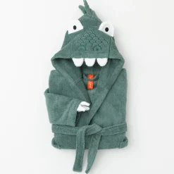 Badjas|Handdoek En Badlaken Kids<Colombine des petits Vermommingsbadjas voor kinderen, dinosaurus, katoenen badstof - 340 g/m2 eucalyptus