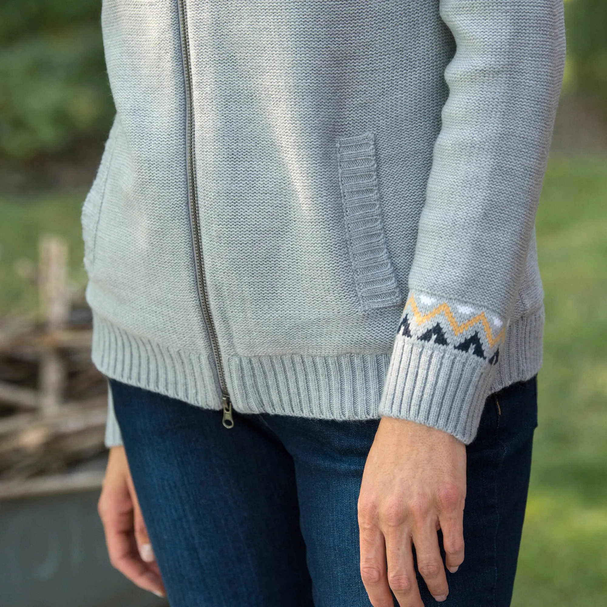Trui En Vest<Blancheporte Vest in jacquard, gevoerd met pluchetricot chiné grijs