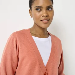 Trui En Vest<Colors&Co Vest in lamswol met V-hals en knoopsluiting chiné roze