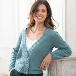 Trui En Vest<Blancheporte Vest in wikkelstijl gletsjerblauw