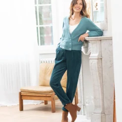 Trui En Vest<Blancheporte Vest in wikkelstijl gletsjerblauw