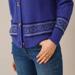 Trui En Vest<Blancheporte Vest met detail in jacquard korenbloem