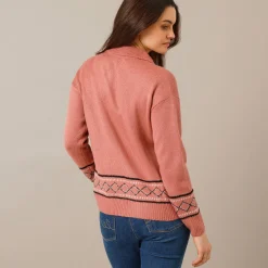 Trui En Vest<Blancheporte Vest met detail in jacquard grijsroze