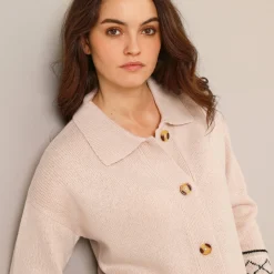 Trui En Vest<Blancheporte Vest met detail in jacquard naturel
