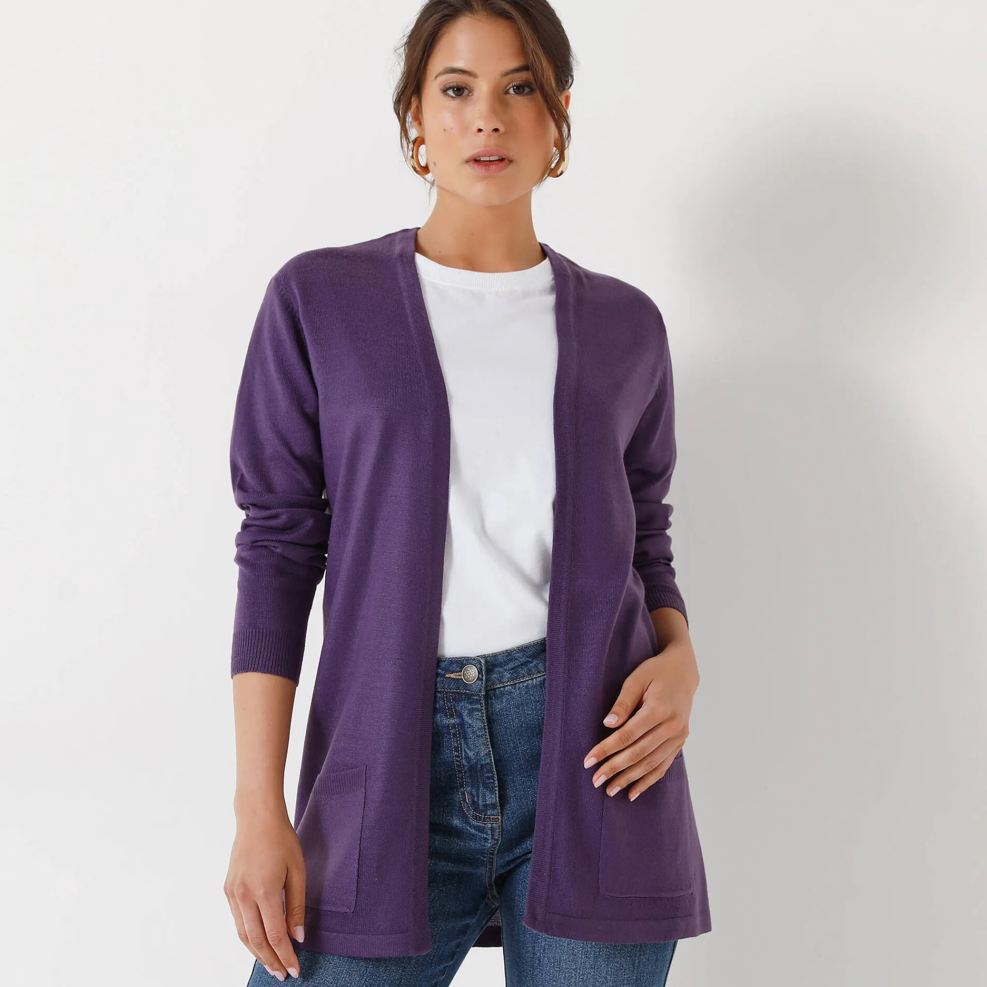 Trui En Vest<Blancheporte Vest met kasjmiertouch aubergine
