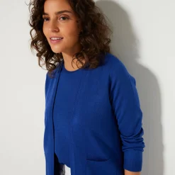 Trui En Vest<Blancheporte Vest met kasjmiertouch felblauw