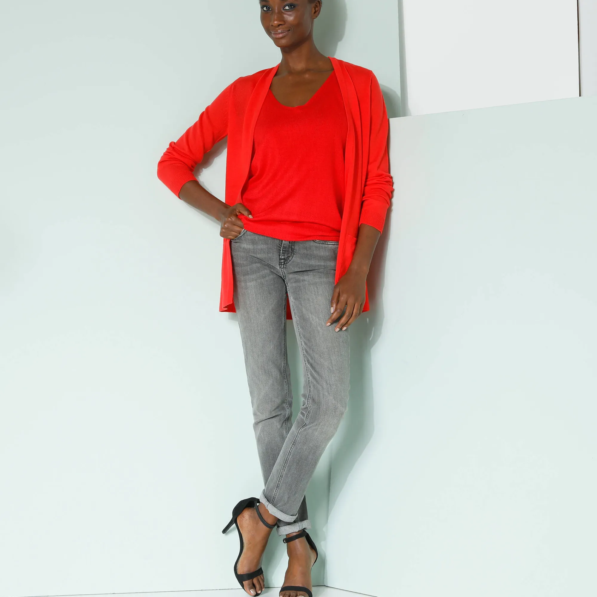 Trui En Vest<Blancheporte Vest met kasjmiertouch rood