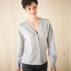 Trui En Vest<Blancheporte Vest met knopen, ajourtricot chiné grijs
