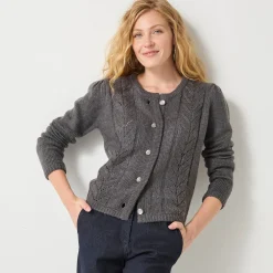 Feestoutfits Dames|Trui En Vest<Blancheporte Vest met knopen in fantasietricot antraciet
