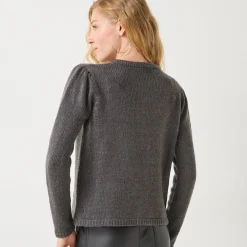 Feestoutfits Dames|Trui En Vest<Blancheporte Vest met knopen in fantasietricot antraciet