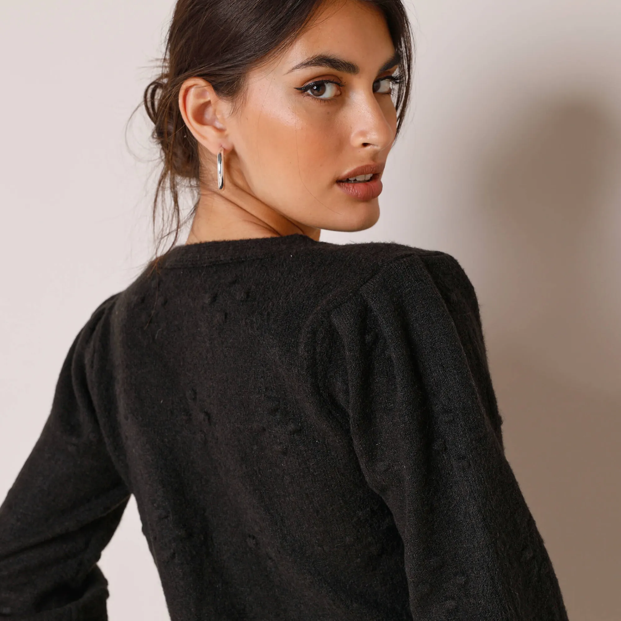 Feestoutfits Dames|Trui En Vest<Blancheporte Vest met knopen in fantasietricot zwart