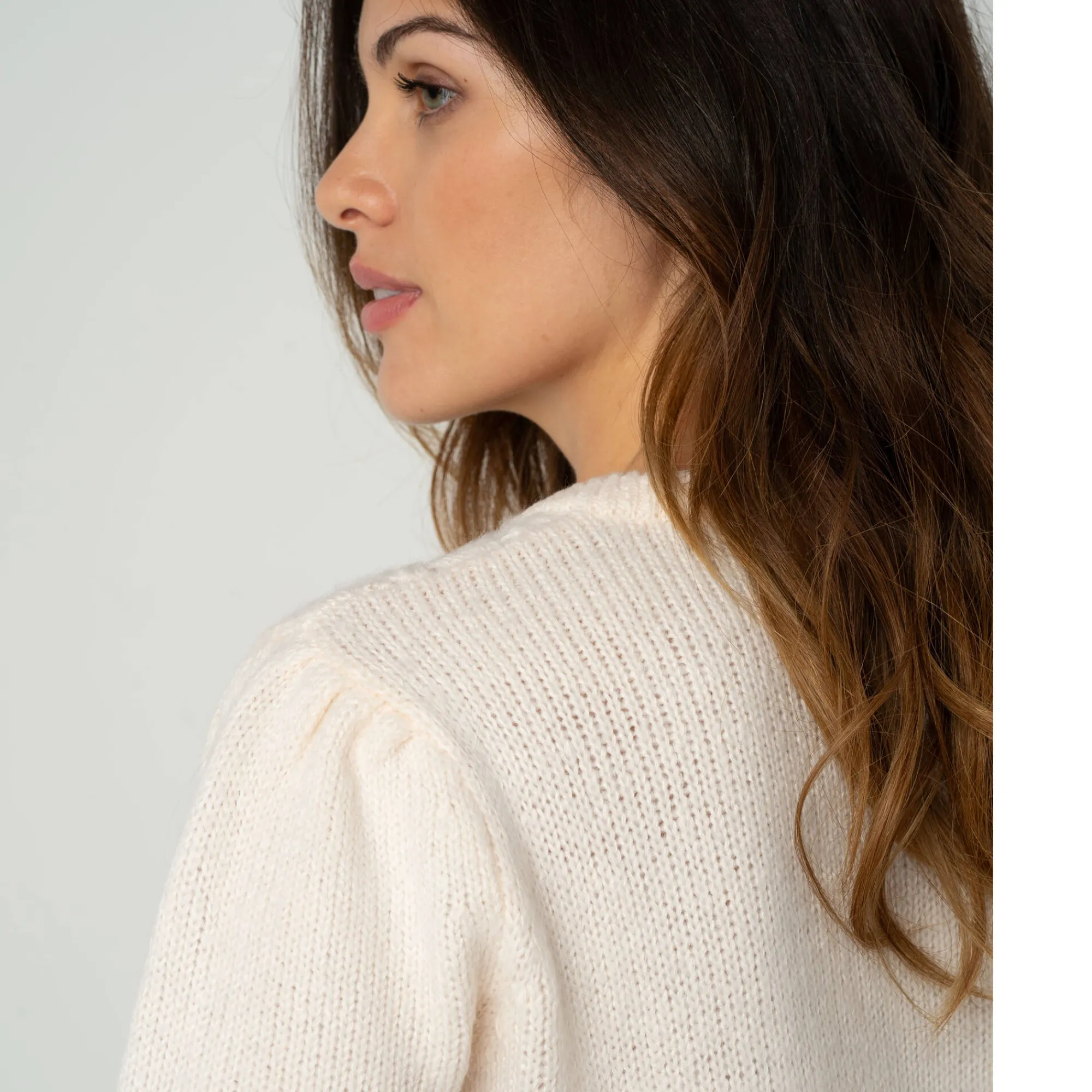 Feestoutfits Dames|Trui En Vest<Blancheporte Vest met knopen in fantasietricot ecru