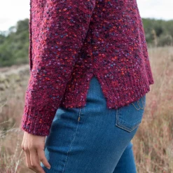 Trui En Vest<Blancheporte Vest met knopen in lusjestricot pruim