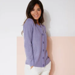 Trui En Vest<Blancheporte Vest met knopen in patenttricot parma