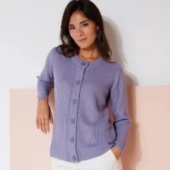 Trui En Vest<Blancheporte Vest met knopen in patenttricot parma