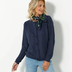 Trui En Vest<Blancheporte Vest met knopen in patenttricot marine